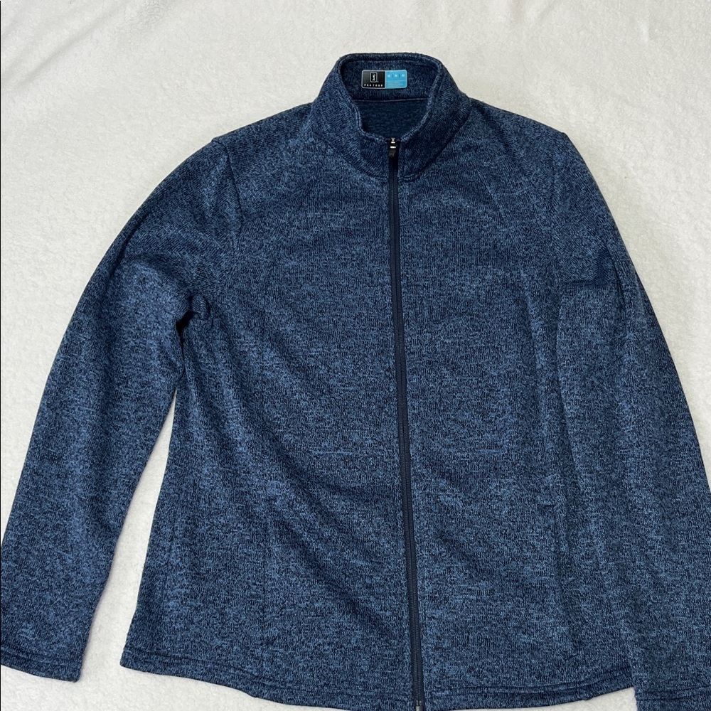 PGA Tour Blue Warm Full Zip Golf Jacket Sweater SZ M Medium Like New